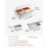 imageVEVOR Countertop Food Serving Display Container 5 Pan Stainless Steel Food Serving Tray Buffet Condiment Dispenser Display Rack with Clear Lid ampamp 3 Freezer Boxes for Restaurant Hotel Kitchen Party4 Pan