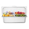 imageVEVOR Countertop Food Serving Display Container 5 Pan Stainless Steel Food Serving Tray Buffet Condiment Dispenser Display Rack with Clear Lid ampamp 3 Freezer Boxes for Restaurant Hotel Kitchen Party4 Pan