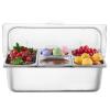 imageVEVOR Countertop Food Serving Display Container 5 Pan Stainless Steel Food Serving Tray Buffet Condiment Dispenser Display Rack with Clear Lid ampamp 3 Freezer Boxes for Restaurant Hotel Kitchen Party13 Pan 38 L 16 Pan 16 L