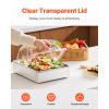 imageVEVOR Countertop Food Serving Display Container 5 Pan Stainless Steel Food Serving Tray Buffet Condiment Dispenser Display Rack with Clear Lid ampamp 3 Freezer Boxes for Restaurant Hotel Kitchen Party136 x 109 x 97 in
