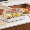 imageVEVOR Countertop Food Serving Display Container 5 Pan Stainless Steel Food Serving Tray Buffet Condiment Dispenser Display Rack with Clear Lid ampamp 3 Freezer Boxes for Restaurant Hotel Kitchen Party20 L