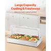 imageVEVOR Countertop Food Serving Display Container 5 Pan Stainless Steel Food Serving Tray Buffet Condiment Dispenser Display Rack with Clear Lid ampamp 3 Freezer Boxes for Restaurant Hotel Kitchen Party20 L