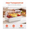 imageVEVOR Countertop Food Serving Display Container 5 Pan Stainless Steel Food Serving Tray Buffet Condiment Dispenser Display Rack with Clear Lid ampamp 3 Freezer Boxes for Restaurant Hotel Kitchen Party13 Pan 38 L 16 Pan 16 L