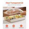imageVEVOR Countertop Food Serving Display Container 5 Pan Stainless Steel Food Serving Tray Buffet Condiment Dispenser Display Rack with Clear Lid ampamp 3 Freezer Boxes for Restaurant Hotel Kitchen Party1 x 1 Pan