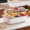 imageVEVOR Countertop Food Serving Display Container 5 Pan Stainless Steel Food Serving Tray Buffet Condiment Dispenser Display Rack with Clear Lid ampamp 3 Freezer Boxes for Restaurant Hotel Kitchen Party16 L x 6