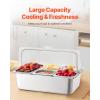 imageVEVOR Countertop Food Serving Display Container 5 Pan Stainless Steel Food Serving Tray Buffet Condiment Dispenser Display Rack with Clear Lid ampamp 3 Freezer Boxes for Restaurant Hotel Kitchen Party13 Pan 38 L 16 Pan 16 L