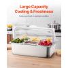 imageVEVOR Countertop Food Serving Display Container 5 Pan Stainless Steel Food Serving Tray Buffet Condiment Dispenser Display Rack with Clear Lid ampamp 3 Freezer Boxes for Restaurant Hotel Kitchen Party16 L x 6