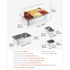 imageVEVOR Countertop Food Serving Display Container 5 Pan Stainless Steel Food Serving Tray Buffet Condiment Dispenser Display Rack with Clear Lid ampamp 3 Freezer Boxes for Restaurant Hotel Kitchen Party13 Pan 38 L 16 Pan 16 L