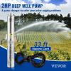 imageVEVOR Deep Well Submersible Pump 2HP 230V60Hz 37GPM 427 ft Head with 33 ft Cord ampamp External Control Box 4 inch Stainless Steel Water Pumps for Industrial Irrigation and Home Use IP68 Waterproof2HP230V Builtin Controller