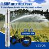 imageVEVOR Deep Well Submersible Pump 2HP 230V60Hz 37GPM 427 ft Head with 33 ft Cord ampamp External Control Box 4 inch Stainless Steel Water Pumps for Industrial Irrigation and Home Use IP68 Waterproof15HP230V Builtin Controller