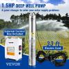 imageVEVOR Deep Well Submersible Pump 2HP 230V60Hz 37GPM 427 ft Head with 33 ft Cord ampamp External Control Box 4 inch Stainless Steel Water Pumps for Industrial Irrigation and Home Use IP68 Waterproof15HP115V External Controller