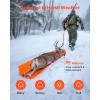 imageVEVOR Deer Drag Sled 728 x 228 in 550lbs Heavy Duty Yard Utility Sled TearResistant PE Drag Glider Mat with Ropes ampamp Handle Thickened Game Hauler for Firewood Ice Fishing Hauling Hunting