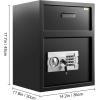 imageVEVOR Digital Depository Safe 17 Cubic Feet Made of Carbon Steel Electronic Code Lock Depository Safe with Deposit Slot with Two Emergency Keys Depository Box for Home Hotel Restaurant and Office