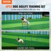 imageVEVOR Dog Agility Training Equipment Dog Agility Course Backyard Set with Adjustable High Hurdles6 Weave PolesTunnelJump RingPause BoxWhistleFoldable BowlStorage Bag Puppy Obstacle Course Kit4 Pcs Dog Hurdles