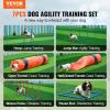 imageVEVOR Dog Agility Training Equipment Dog Agility Course Backyard Set with Adjustable High Hurdles6 Weave PolesTunnelJump RingPause BoxWhistleFoldable BowlStorage Bag Puppy Obstacle Course Kit13 Pcs Set  Upgraded