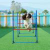 imageVEVOR Dog Agility Training Equipment Dog Agility Course Backyard Set with Adjustable High Hurdles6 Weave PolesTunnelJump RingPause BoxWhistleFoldable BowlStorage Bag Puppy Obstacle Course Kit4 Pcs Dog Hurdles