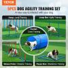 imageVEVOR Dog Agility Training Equipment Dog Agility Course Backyard Set with Adjustable High Hurdles6 Weave PolesTunnelJump RingPause BoxWhistleFoldable BowlStorage Bag Puppy Obstacle Course Kit7 Pcs Set
