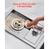 imageVEVOR Double Grilling Side Burners 2 x 17000BTU Liquid Propane Side Burner for Outdoor Kitchen Convertible to Natural Gas 304 Stainless Steel Builtin Double Burners with LED for BBQ Grill Island17 000BTU