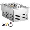 imageVEVOR Double Grilling Side Burners 2 x 17000BTU Liquid Propane Side Burner for Outdoor Kitchen Convertible to Natural Gas 304 Stainless Steel Builtin Double Burners with LED for BBQ Grill Island17 000BTU