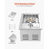 imageVEVOR Double Grilling Side Burners 2 x 17000BTU Liquid Propane Side Burner for Outdoor Kitchen Convertible to Natural Gas 304 Stainless Steel Builtin Double Burners with LED for BBQ Grill Island17 000BTU