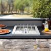 imageVEVOR Double Grilling Side Burners 2 x 17000BTU Liquid Propane Side Burner for Outdoor Kitchen Convertible to Natural Gas 304 Stainless Steel Builtin Double Burners with LED for BBQ Grill Island17 000BTU