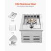 imageVEVOR Double Grilling Side Burners 2 x 17000BTU Liquid Propane Side Burner for Outdoor Kitchen Convertible to Natural Gas 304 Stainless Steel Builtin Double Burners with LED for BBQ Grill Island15 000BTU