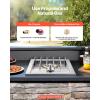 imageVEVOR Double Grilling Side Burners 2 x 17000BTU Liquid Propane Side Burner for Outdoor Kitchen Convertible to Natural Gas 304 Stainless Steel Builtin Double Burners with LED for BBQ Grill Island15 000BTU