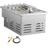 imageVEVOR Double Grilling Side Burners 2 x 17000BTU Liquid Propane Side Burner for Outdoor Kitchen Convertible to Natural Gas 304 Stainless Steel Builtin Double Burners with LED for BBQ Grill Island15 000BTU
