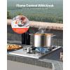 imageVEVOR Double Grilling Side Burners 2 x 17000BTU Liquid Propane Side Burner for Outdoor Kitchen Convertible to Natural Gas 304 Stainless Steel Builtin Double Burners with LED for BBQ Grill Island15 000BTU