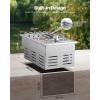 imageVEVOR Double Grilling Side Burners 2 x 17000BTU Liquid Propane Side Burner for Outdoor Kitchen Convertible to Natural Gas 304 Stainless Steel Builtin Double Burners with LED for BBQ Grill Island15 000BTU