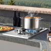imageVEVOR Double Grilling Side Burners 2 x 17000BTU Liquid Propane Side Burner for Outdoor Kitchen Convertible to Natural Gas 304 Stainless Steel Builtin Double Burners with LED for BBQ Grill Island15 000BTU