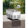 imageVEVOR Double Grilling Side Burners 2 x 17000BTU Liquid Propane Side Burner for Outdoor Kitchen Convertible to Natural Gas 304 Stainless Steel Builtin Double Burners with LED for BBQ Grill Island17 000BTU