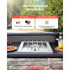 imageVEVOR Double Grilling Side Burners 2 x 17000BTU Liquid Propane Side Burner for Outdoor Kitchen Convertible to Natural Gas 304 Stainless Steel Builtin Double Burners with LED for BBQ Grill Island17 000BTU