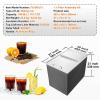 imageVEVOR Drop in Ice Chest 20quot L x 16quot W x 13quot H Stainless Steel Ice Cooler Commercial Ice Bin with Hinged Cover 40 qt Outdoor Kitchen Ice Bar DrainPipe and Drain Plug Included for Cold Wine Beer27L x 18W x 21H Inch