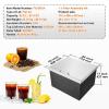 imageVEVOR Drop in Ice Chest 20quot L x 16quot W x 13quot H Stainless Steel Ice Cooler Commercial Ice Bin with Hinged Cover 40 qt Outdoor Kitchen Ice Bar DrainPipe and Drain Plug Included for Cold Wine Beer28L x 14W x 17H Inch