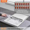 imageVEVOR Drop in Ice Chest 20quot L x 16quot W x 13quot H Stainless Steel Ice Cooler Commercial Ice Bin with Hinged Cover 40 qt Outdoor Kitchen Ice Bar DrainPipe and Drain Plug Included for Cold Wine Beer27L x 18W x 21H Inch
