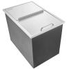 imageVEVOR Drop in Ice Chest 20quot L x 16quot W x 13quot H Stainless Steel Ice Cooler Commercial Ice Bin with Hinged Cover 40 qt Outdoor Kitchen Ice Bar DrainPipe and Drain Plug Included for Cold Wine Beer27L x 18W x 21H Inch