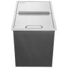 imageVEVOR Drop in Ice Chest 20quot L x 16quot W x 13quot H Stainless Steel Ice Cooler Commercial Ice Bin with Hinged Cover 40 qt Outdoor Kitchen Ice Bar DrainPipe and Drain Plug Included for Cold Wine Beer27L x 18W x 21H Inch