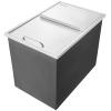 imageVEVOR Drop in Ice Chest 20quot L x 16quot W x 13quot H Stainless Steel Ice Cooler Commercial Ice Bin with Hinged Cover 40 qt Outdoor Kitchen Ice Bar DrainPipe and Drain Plug Included for Cold Wine Beer27L x 18W x 21H Inch