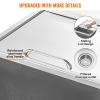 imageVEVOR Drop in Ice Chest 20quot L x 16quot W x 13quot H Stainless Steel Ice Cooler Commercial Ice Bin with Hinged Cover 40 qt Outdoor Kitchen Ice Bar DrainPipe and Drain Plug Included for Cold Wine Beer27L x 18W x 21H Inch