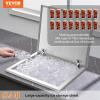 imageVEVOR Drop in Ice Chest 20quot L x 16quot W x 13quot H Stainless Steel Ice Cooler Commercial Ice Bin with Hinged Cover 40 qt Outdoor Kitchen Ice Bar DrainPipe and Drain Plug Included for Cold Wine Beer28L x 14W x 17H Inch