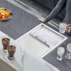 imageVEVOR Drop in Ice Chest 20quot L x 16quot W x 13quot H Stainless Steel Ice Cooler Commercial Ice Bin with Hinged Cover 40 qt Outdoor Kitchen Ice Bar DrainPipe and Drain Plug Included for Cold Wine Beer27L x 18W x 21H Inch