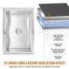 imageVEVOR Drop in Ice Chest 20quot L x 16quot W x 13quot H Stainless Steel Ice Cooler Commercial Ice Bin with Hinged Cover 40 qt Outdoor Kitchen Ice Bar DrainPipe and Drain Plug Included for Cold Wine Beer27L x 18W x 21H Inch