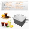 imageVEVOR Drop in Ice Chest 20quot L x 16quot W x 13quot H Stainless Steel Ice Cooler Commercial Ice Bin with Hinged Cover 40 qt Outdoor Kitchen Ice Bar DrainPipe and Drain Plug Included for Cold Wine Beer20L x 16W x 13H Inch