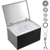 imageVEVOR Drop in Ice Chest 24quotL x 18quotW x 13quotH Stainless Steel Ice Cooler Commercial Ice Bin with Sliding Cover 409 qt Outdoor Kitchen Ice Bar Drainpipe and Drain Plug Included for Cold Wine BeerSilver