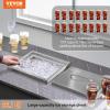 imageVEVOR Drop in Ice Chest 24quotL x 18quotW x 13quotH Stainless Steel Ice Cooler Commercial Ice Bin with Sliding Cover 409 qt Outdoor Kitchen Ice Bar Drainpipe and Drain Plug Included for Cold Wine BeerSilver