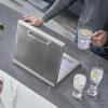 imageVEVOR Drop in Ice Chest 24quotL x 18quotW x 13quotH Stainless Steel Ice Cooler Commercial Ice Bin with Sliding Cover 409 qt Outdoor Kitchen Ice Bar Drainpipe and Drain Plug Included for Cold Wine BeerSilver