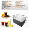 imageVEVOR Drop in Ice Chest 24quotL x 18quotW x 13quotH Stainless Steel Ice Cooler Commercial Ice Bin with Sliding Cover 409 qt Outdoor Kitchen Ice Bar Drainpipe and Drain Plug Included for Cold Wine BeerSilver