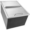 imageVEVOR Drop in Ice Chest 24quotL x 18quotW x 13quotH Stainless Steel Ice Cooler Commercial Ice Bin with Sliding Cover 409 qt Outdoor Kitchen Ice Bar Drainpipe and Drain Plug Included for Cold Wine BeerSilver