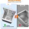 imageVEVOR Drop in Ice Chest 24quotL x 18quotW x 13quotH Stainless Steel Ice Cooler Commercial Ice Bin with Sliding Cover 409 qt Outdoor Kitchen Ice Bar Drainpipe and Drain Plug Included for Cold Wine BeerSilver